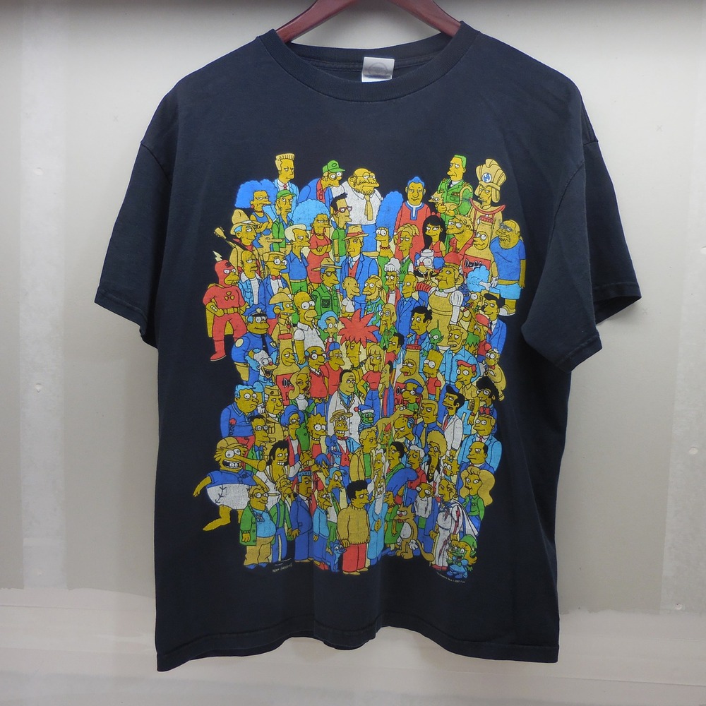 Vintage 2007 The Simpsons Cast Graphic T-Shirt Mens Large Black Delta Pro Weight